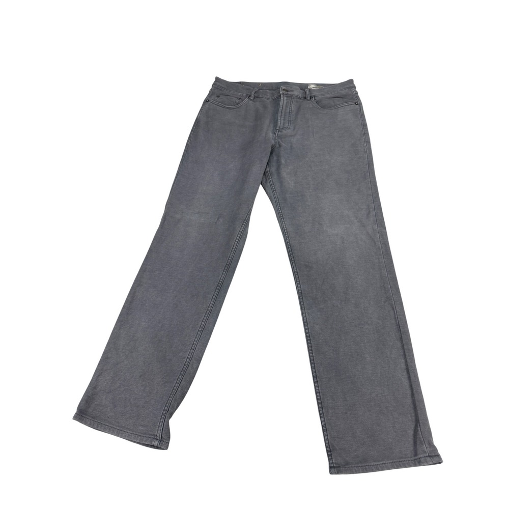 Faherty Brand Mens 33x30 5-Pocket Straight Leg Pants Charcoal Gray